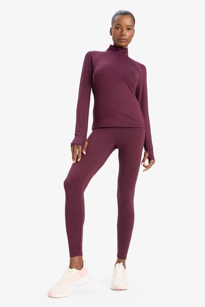DeFacto DefactoFit Toparlayıcı Yüksek Bel İçi Yumuşak Tüylü Beli Saran Basic Düz Sporcu Tayt W8206AZ25AU