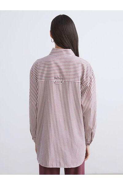 LC Waikiki LCW Modest Striped Oversize Poplin Women's Shirt Tunic