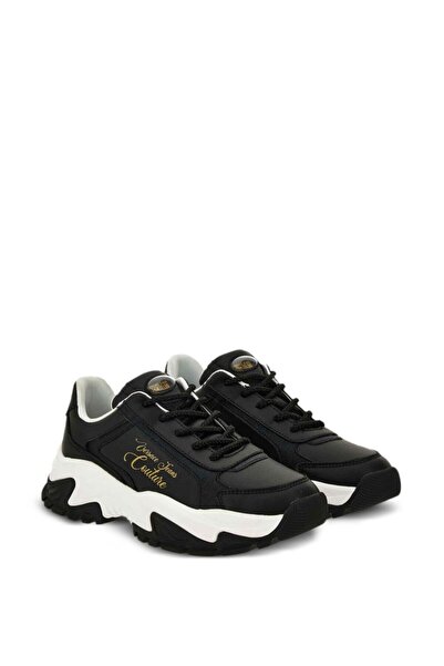 Versace Unısex Kaydırmaz Yüksek Taban Logo Detaylı Siyah Sneaker 79VA3SV6ZPB29-899