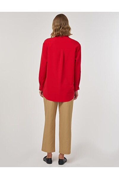 Kayra Tunic with Metal Accessory Detail Red