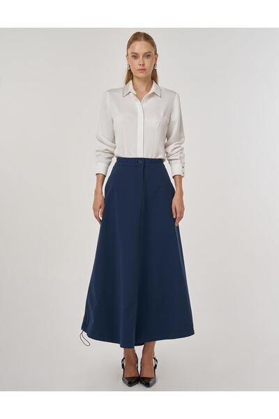 Kayra High Waist Bell Skirt Dark Navy Blue