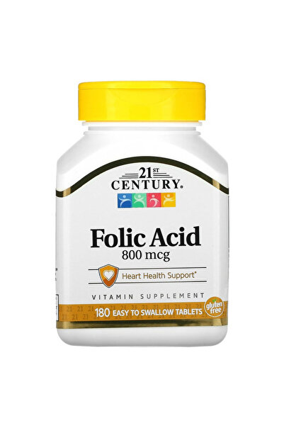 21st Century , Folic Acid, 800 mcg, 180 Easy to Swallow Tablets