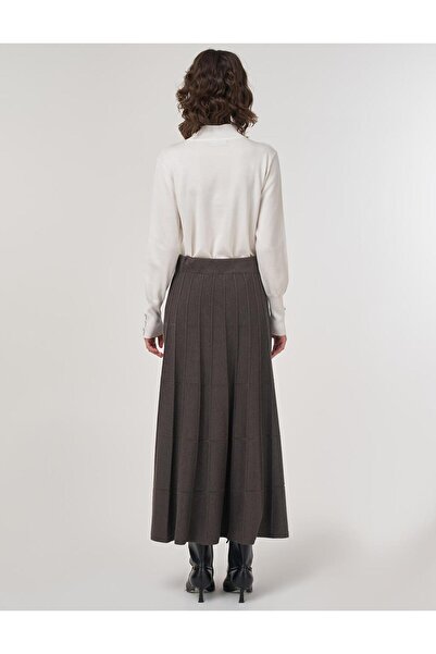 Kayra Dikiş Detaylı Triko Etek Antrasit