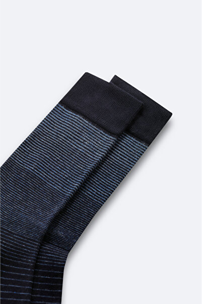 Avva Erkek Lacivert Bambu Desenli Soket Çorap A52Y8501