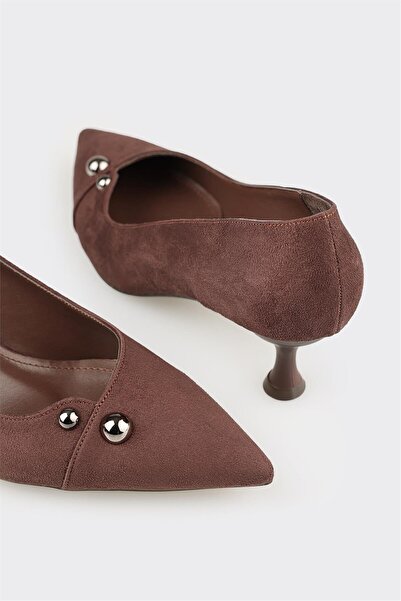 Elle Shoes Kahve Kadın Topuklu Ayakkabı