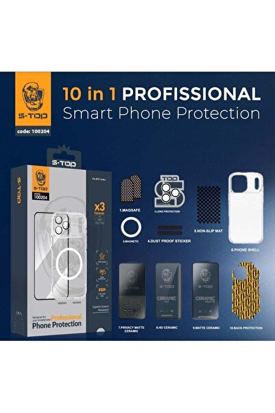 no markte مجموعة الحماية الكاملة S-Top 10 في 1 لهاتف iPhone 17 Pro Max