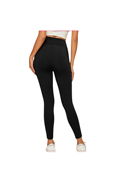 Fstyle Wide waistband leggings with mesh design