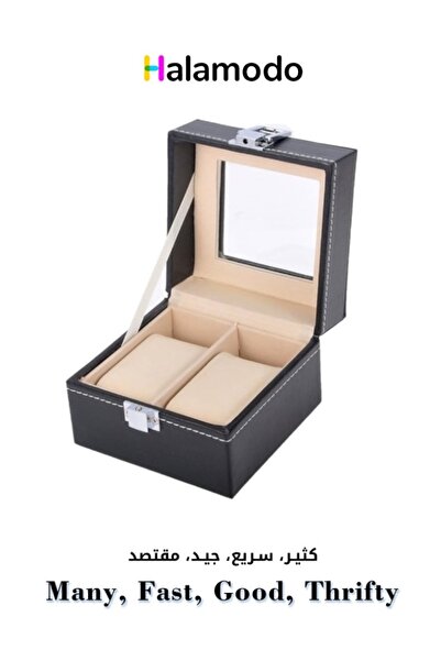 HALAMODO Two-Position Watch Storage Box with Transparent Lid