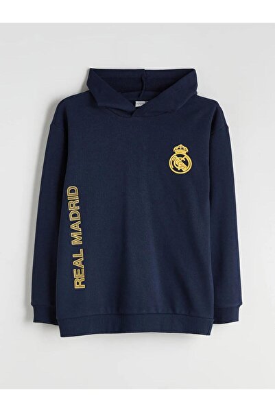 LC Waikiki Kapüşonlu Real Madrid Baskılı Erkek Çocuk Sweatshirt (W5)