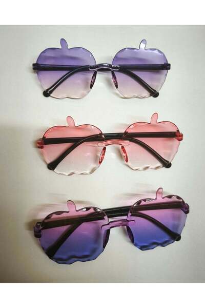 Generica مجموعة من 3 نظارات شمسية للأطفال متعددة الألوان على شكل تفاحة