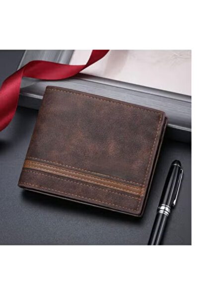 Fstyle New men's wallet with multiple pockets and features, attractive and in European and American style, short and casual