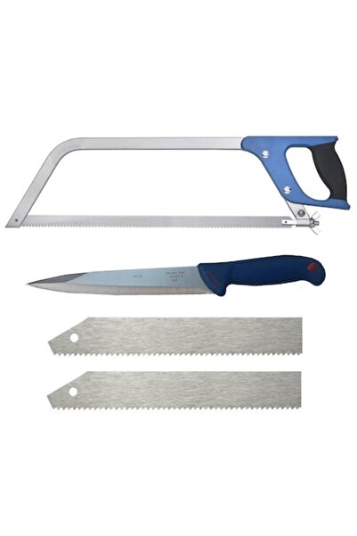 Globalport Retail Professional Butchery Bone Saw Set with Spare Blades and Double-Edged Sacrificial Knife