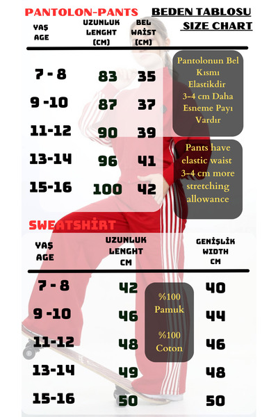 Pantulux Kız Çocuk %100 Pamuk Oversize Alt&Üst Uzun Kol Eşofman Takımı-183