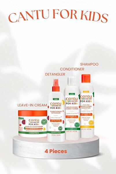 Cantu مجموعة العناية بالشعر للأطفال مكونة من 4قطع من كانتو