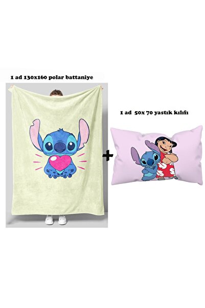 GC GÖKHAN CLUB Stich Themed Fleece Blanket Pillowcase