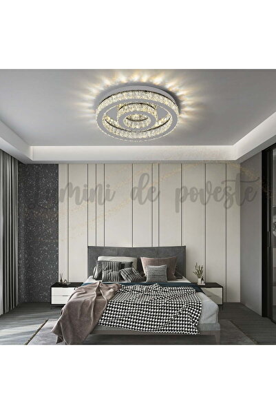 Lumini de Poveste Plafoniera LED 84W Cristal Radiance Rotunda, Telecomanda