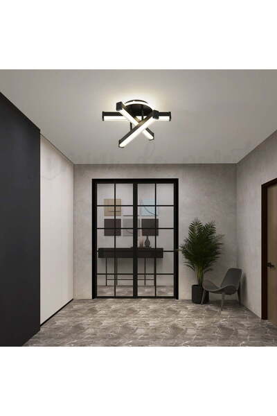 Lumini de Poveste Aplica LED 52W Zig Zag Negru Rotund