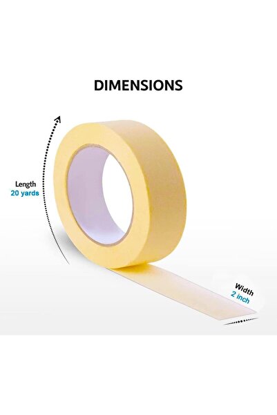 MARKQ Automotive Masking Tape 2" x 20yds Refinish Auto Body Paint Tape for Cars, Supplies [24 Rolls]