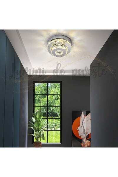 Lumini de Poveste LED Wall Lamp 40W Crystal Double Round Silver