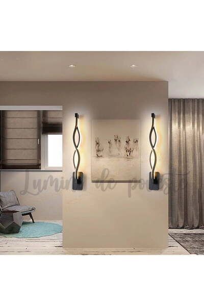Lumini de Poveste LED Wall Lamp 44W Waves Black