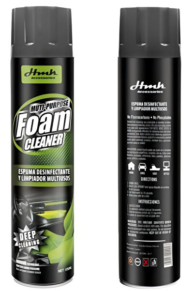 HMK 650 مل رغوة تنظيف داخلية للسيارة متعددة الوظائف رذاذ جاف تلميع مقعد جلدي منظف للسيارة