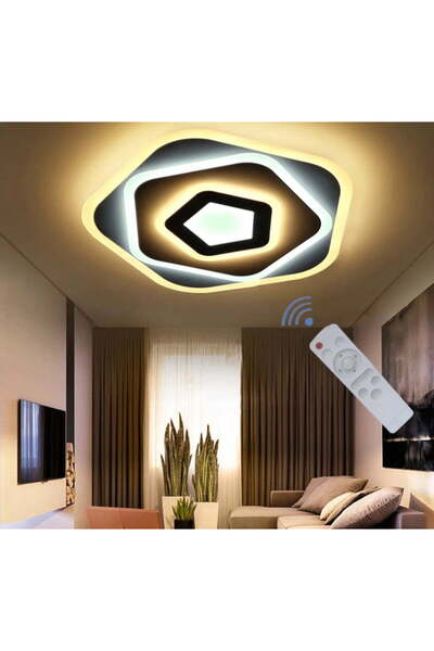 Lumini de Poveste Plafoniera LED 80W Hexagonal, Telecomanda