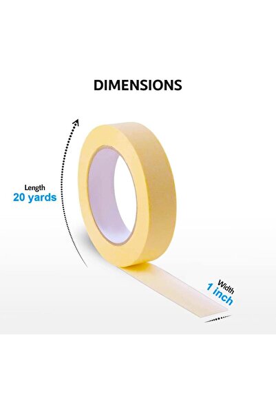 MARKQ Automotive Masking Tape 1" x 20yds Refinish Auto Body Paint Tape for Cars, Supplies [1 Roll]