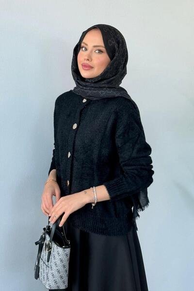 Hazamoda Lavinya Buttoned Cardigan Black