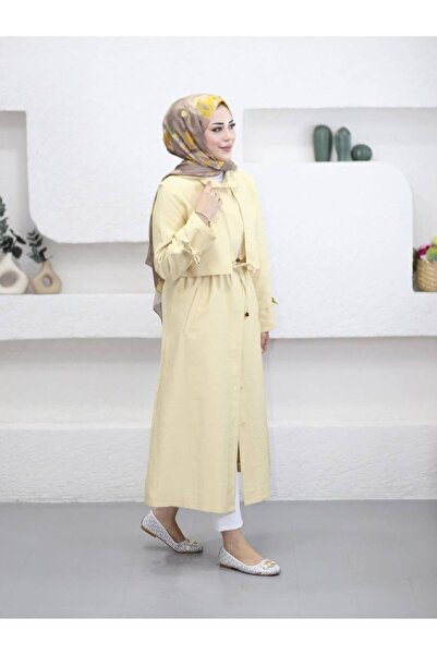 naimabutik Sarı Astarlı Trençkot