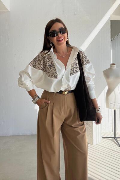 ELVAN TOLON White Leopard Print Shirt