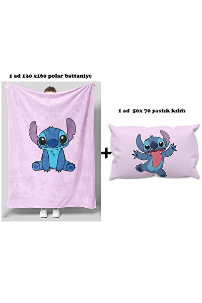 GC GÖKHAN CLUB Stich Themed Fleece Blanket Pillowcase