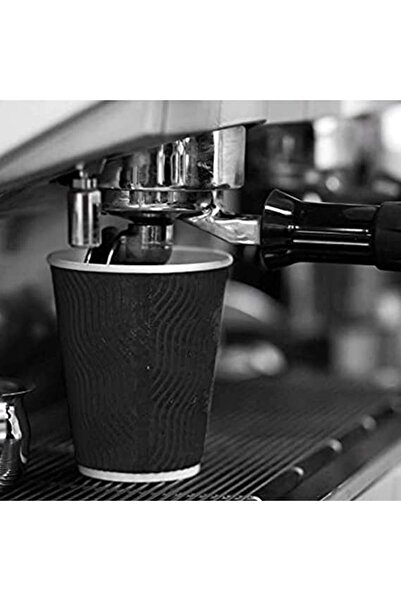 MARKQ [25 Pack] 4oz Black Disposable Coffee Cups - Triple Wall Ripple Hot Paper Cups for Tea & Drinks
