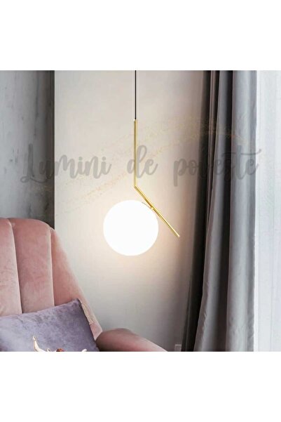 Lumini de Poveste Pendul LED Moon Liniar Gold
