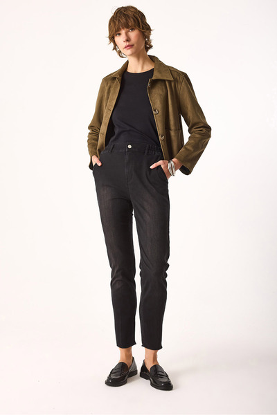 VENA Norah Black Buy Elastic Jean Pants-Black