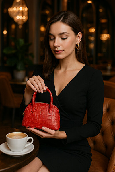 ESTUTE Trend & Lüks Kroko Mini El Çantası