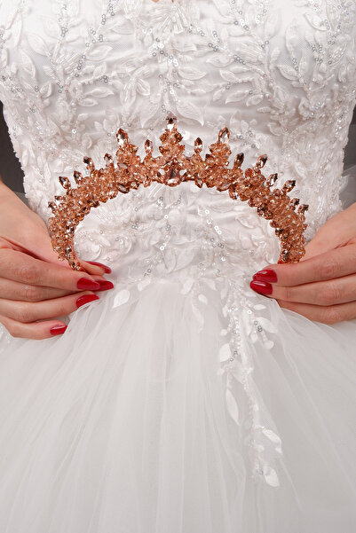 Hayalperest boncuk Clara, elegantă, cu pietre de cristal, coroană de mireasă,...