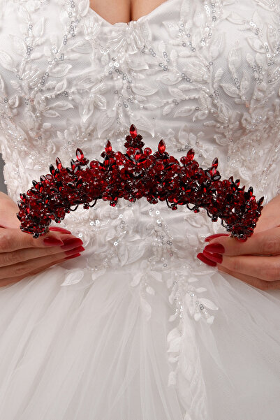 Hayalperest boncuk إكسسوار شعر على شكل تاج زفاف من الكريستال الأنيق من جوليا،...