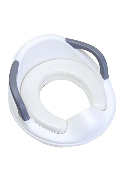 Eazy Kids Potty Trainer Cushioned Seat Durable For Baby With Cushion And Handles- White