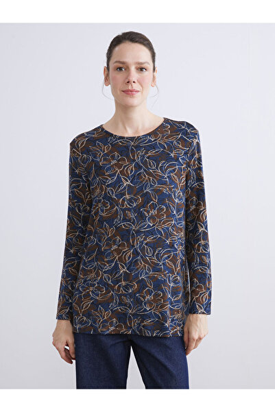 LC Waikiki Λαμπερές επιλογές από το Shining Store | Μπλούζα με σχέδιο με λαιμόκοψη