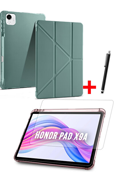 Nezih Case Honor Pad X9A Compatible Trifolding Silicone Case with Pen Compartment Screen Protector and Pen Set