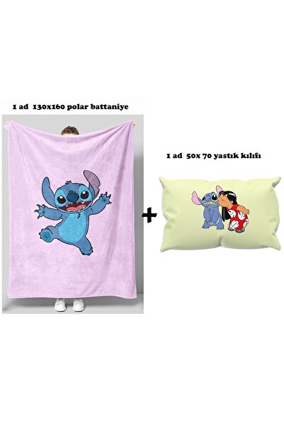 GC GÖKHAN CLUB Stich Themed Fleece Blanket Pillowcase