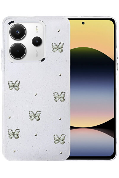 NewFace غطاء SEPETIM Xiaomi Redmi Note 14 4G مزخرف بنمط الفيونكة - نمط 9