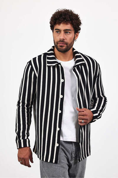 Weyeze Смугаста сорочка з жакардовим візерунком 19712WYZ