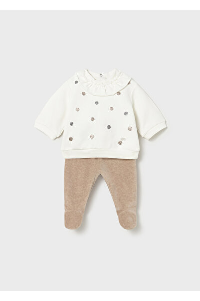 MAYORAL Yenidoğan Kız Bebek Corap Set Romper ve Sweatshirt Seti