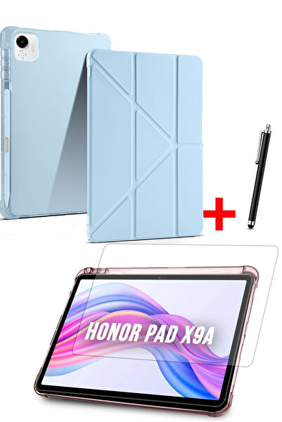 Nezih Case Honor Pad X9A Compatible Trifolding Silicone Case with Pen Compartment Screen Protector and Pen Set