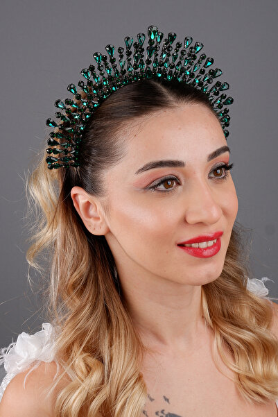 ESPEREST Coroană de mireasă din cristal cu frunze elegante Lyra, nuntă, logod...