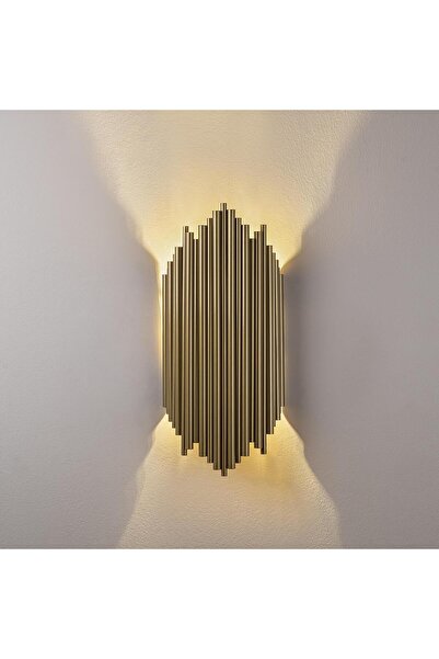 MOİRA Rustic Metal Single Wall Sconce Glossy Gold, Ambience Wall Lighting Kar...