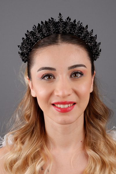 ESPEREST تاج زفاف كريستالي أنيق من داليا، إكسسوار شعر براق لحفلات الخطوبة وال...