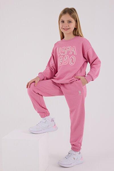 U.S. Polo Assn. Girls' Long Sleeve Tracksuit Pajama Set Dulce