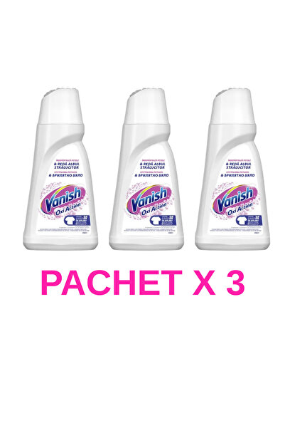 Vanish Oxi Action 1L за бели дрехи – пакет от 3 | Премахва петна ефективно